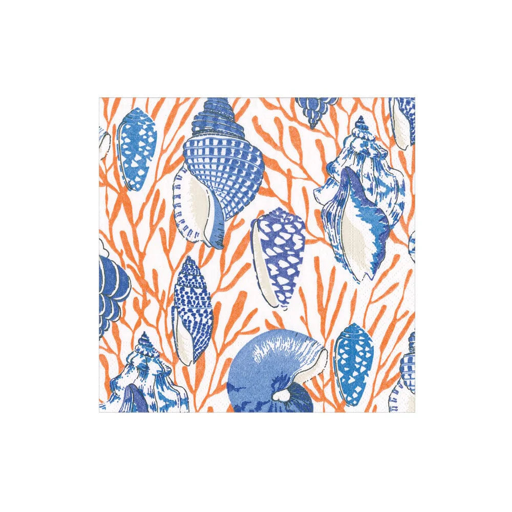 Caspari Shell Toile Napkins - The Summer Shop
