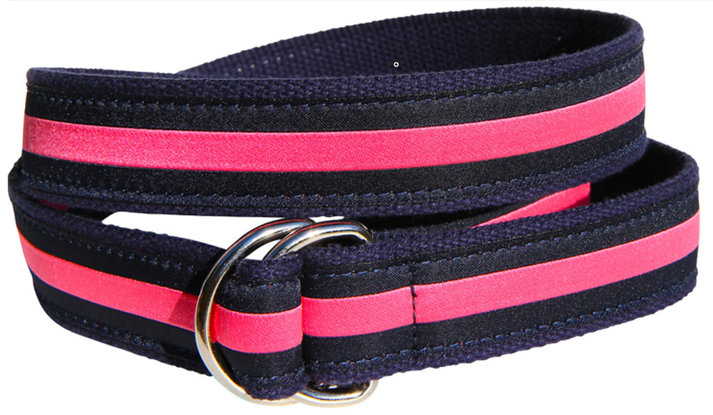 Classic Stripe Ribbon D-ring Belt - The Summer Shop