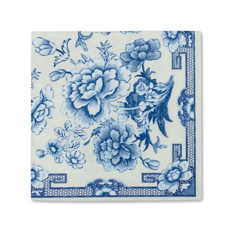 Blue and White Jacobean Floral - The Summer Shop