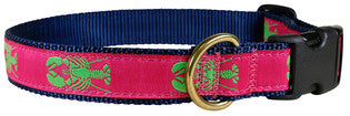 Dog Collar - Green Lobsters on Raspberry 1" - The Summer Shop