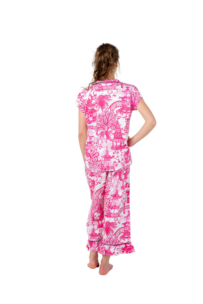 Garden Party Pink Capri Pajamas - The Summer Shop