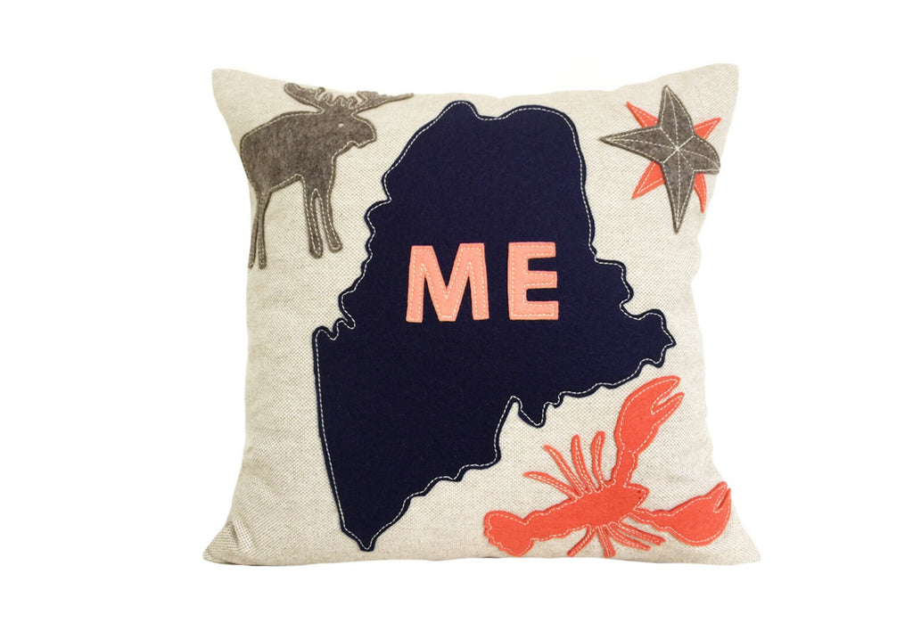 Maine Map Pillow - The Summer Shop