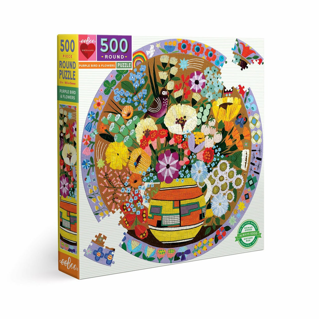 Purple Bird & Flower 500 PC Puzzle - The Summer Shop