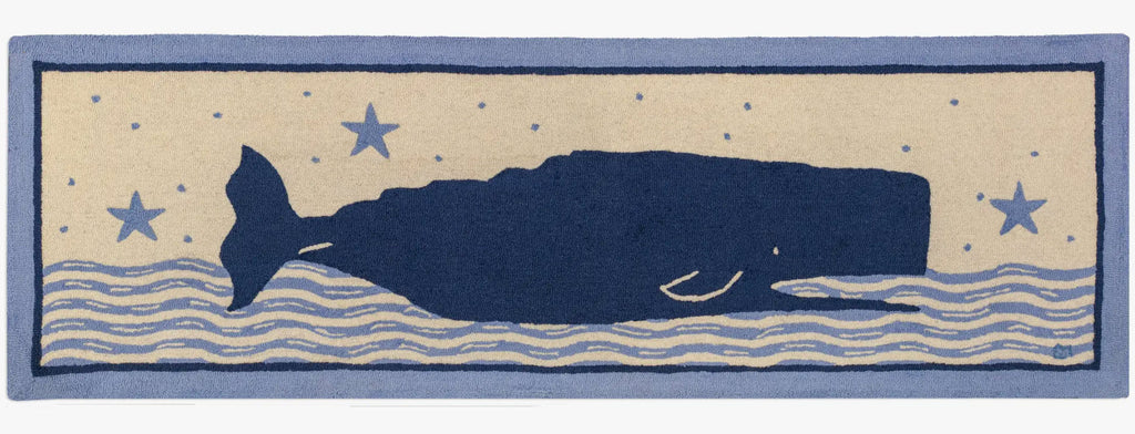 Wavy Whale Hooked Rug - The Summer Shop
