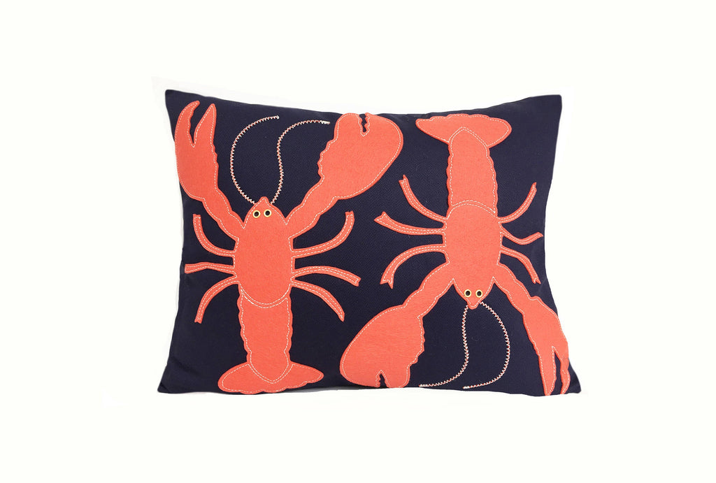 Two Lobster Felt Pillows - The Summer Shop