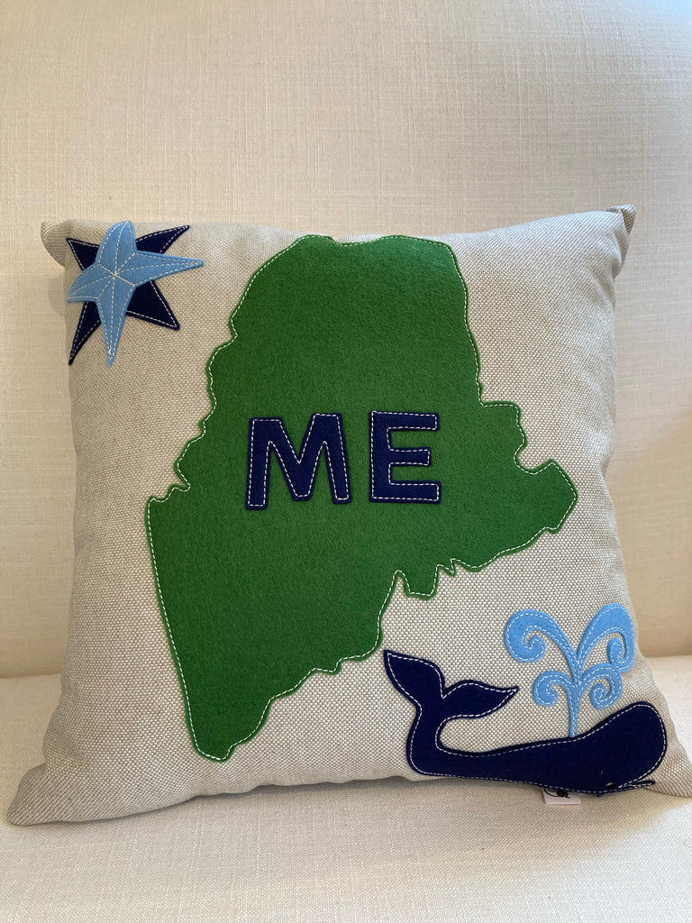 Maine Map Pillow - The Summer Shop