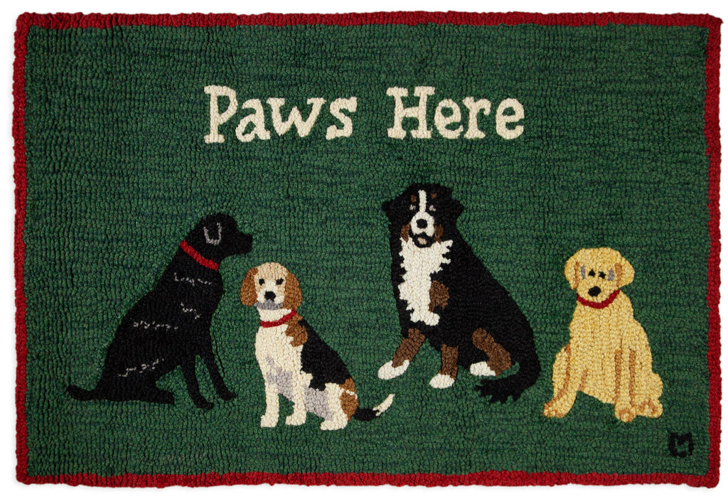 "Paws Here" Hooked Rug - The Summer Shop