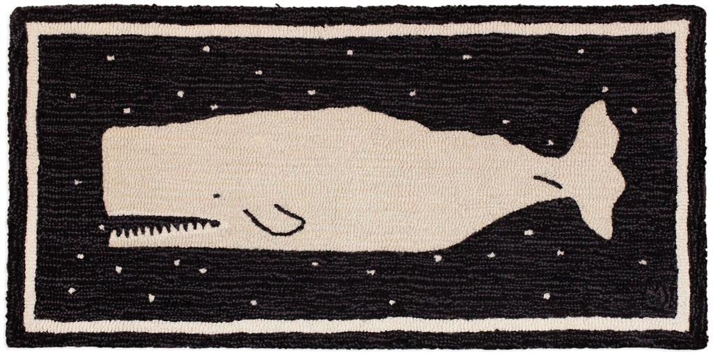 Starry Night Whale Hooked Rug - The Summer Shop